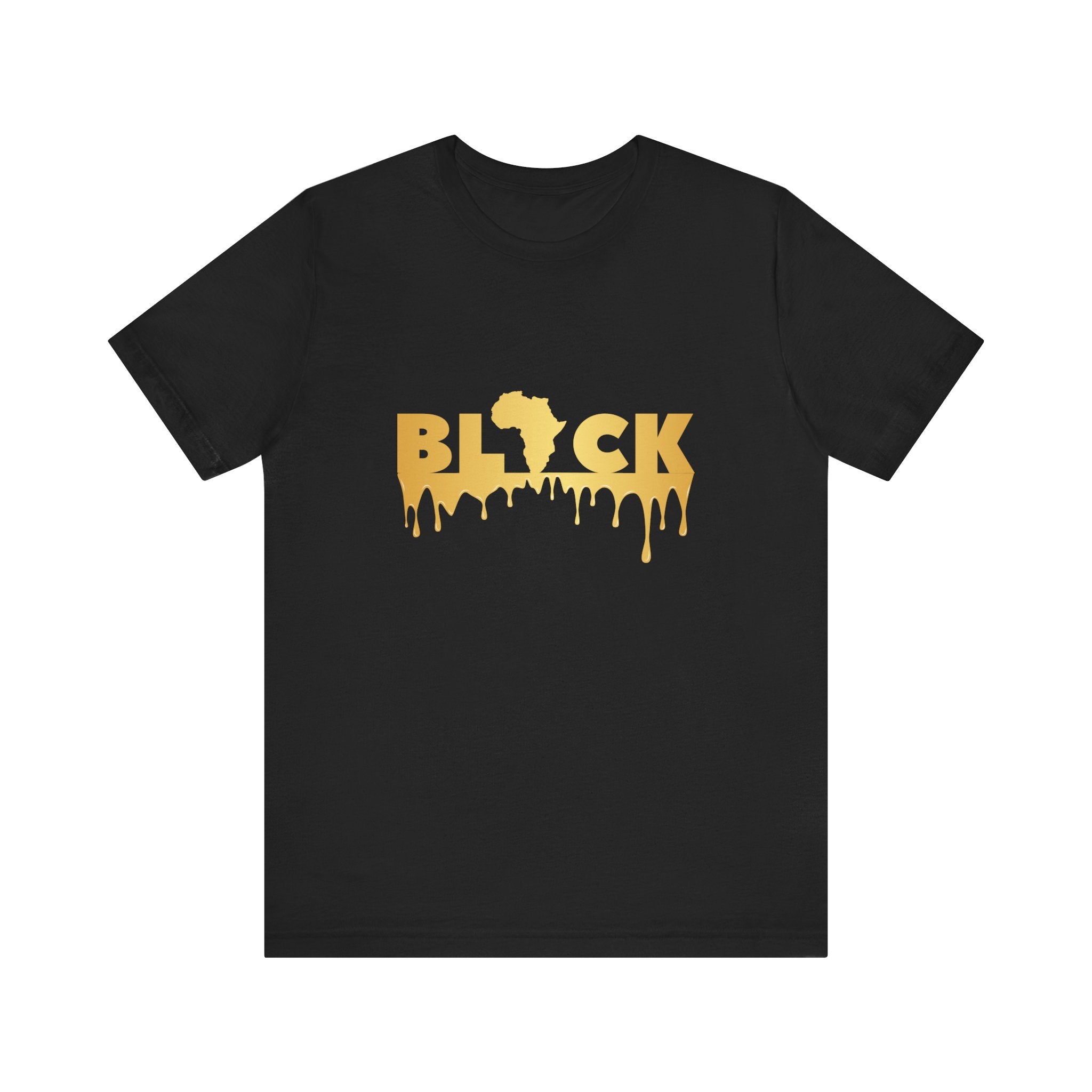 Gold Drip Black Africa T-Shirt-Afroadorn 