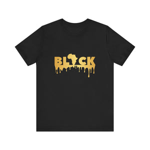 Gold Drip Black Africa T-Shirt-Afroadorn 