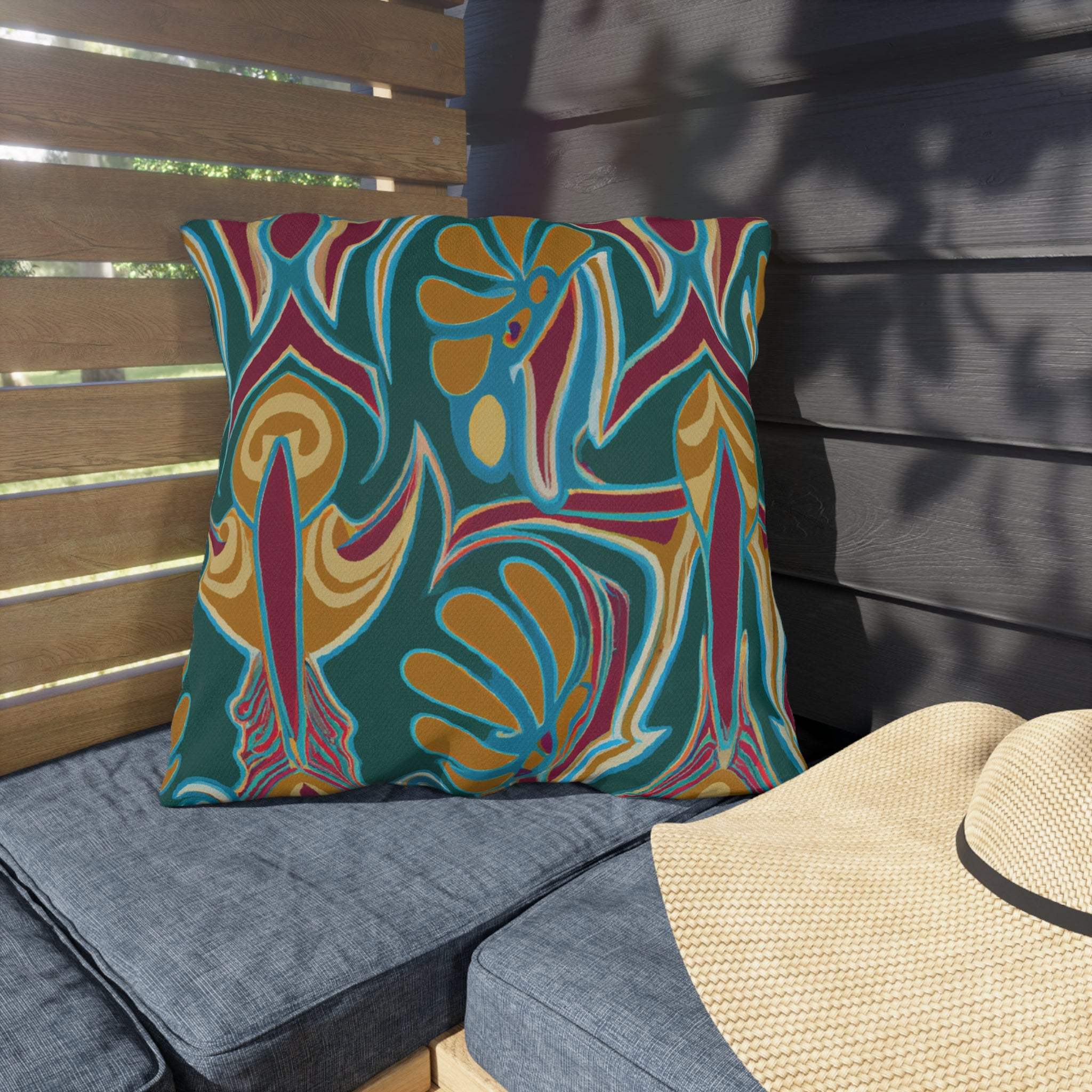 Vibrant Savanna Sunsets Outdoor Throw Pillow-Afroadorn 