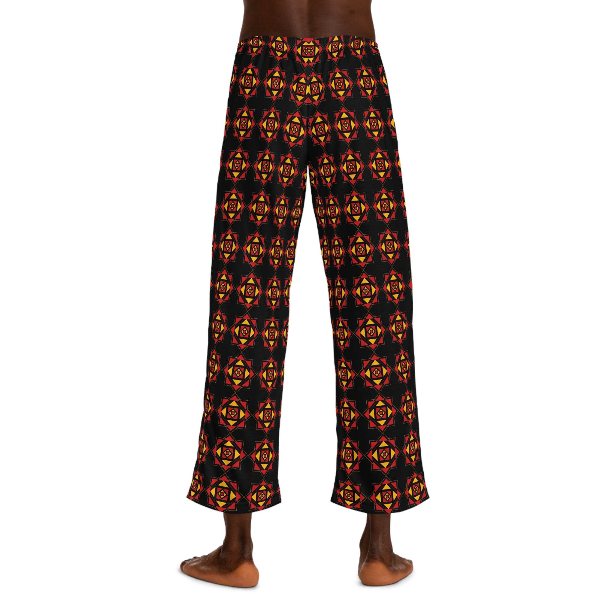 Black Kaleidoscope African-Inspired Pajama Pants-Afroadorn 