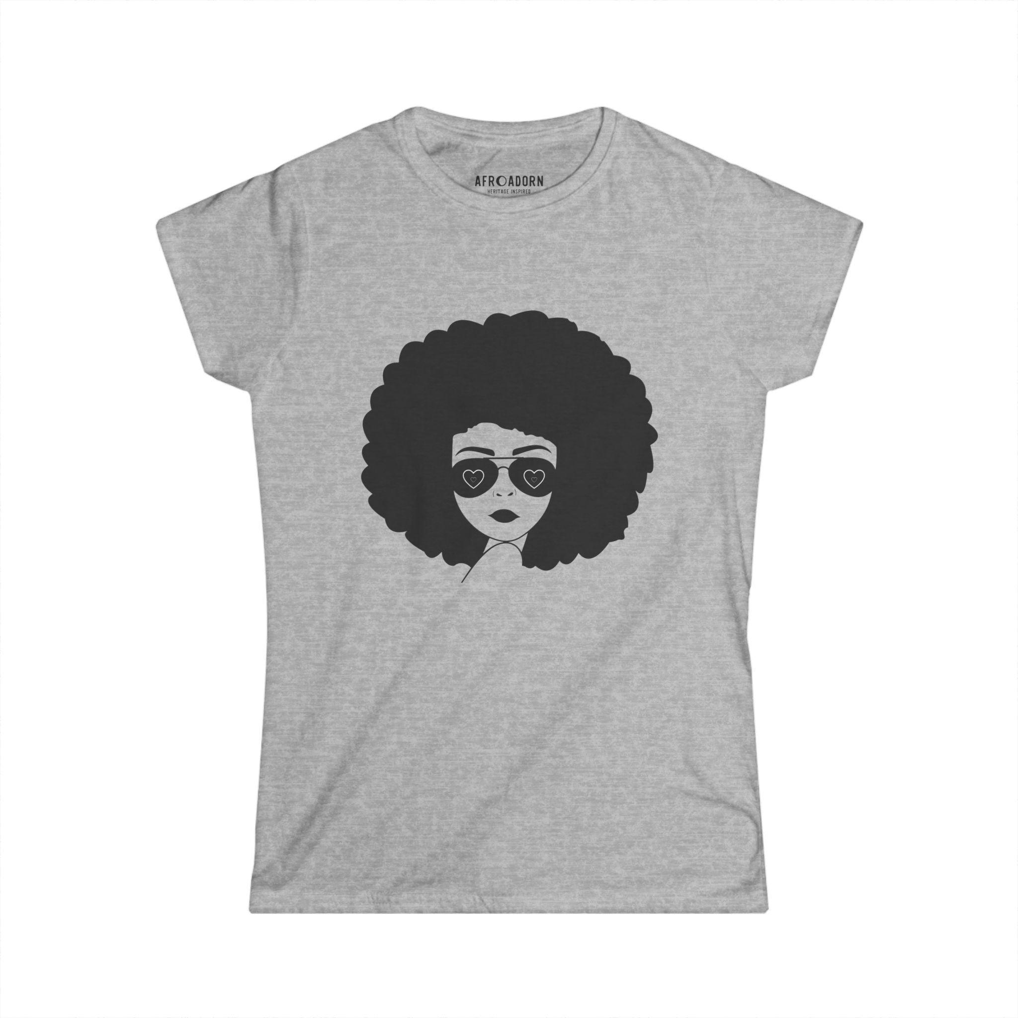 Bold Afro and Hearts Women's T-Shirt-Afroadorn 