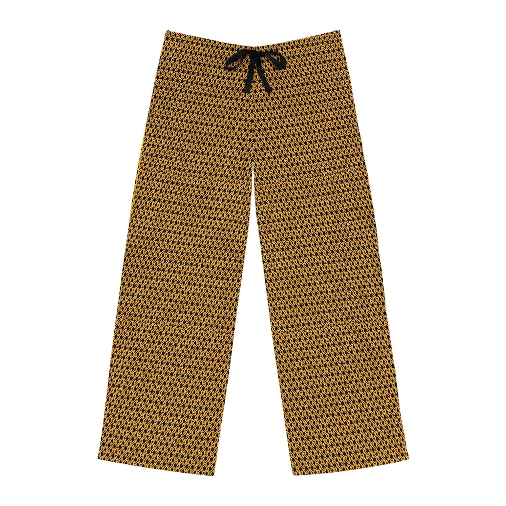 Bold Afrocentric Pajama Pants (Yellow/Black Diamond)-Afroadorn 