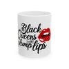 Bold Red Lips Black Queens Mug-Afroadorn 