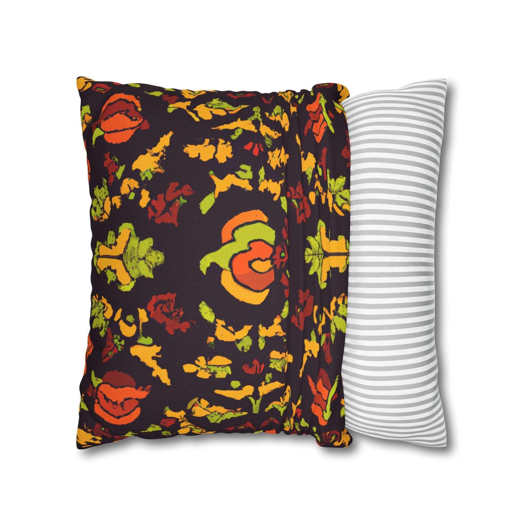 Vibrant Adinkra: Afrocentric Throw Pillow Case-Afroadorn 