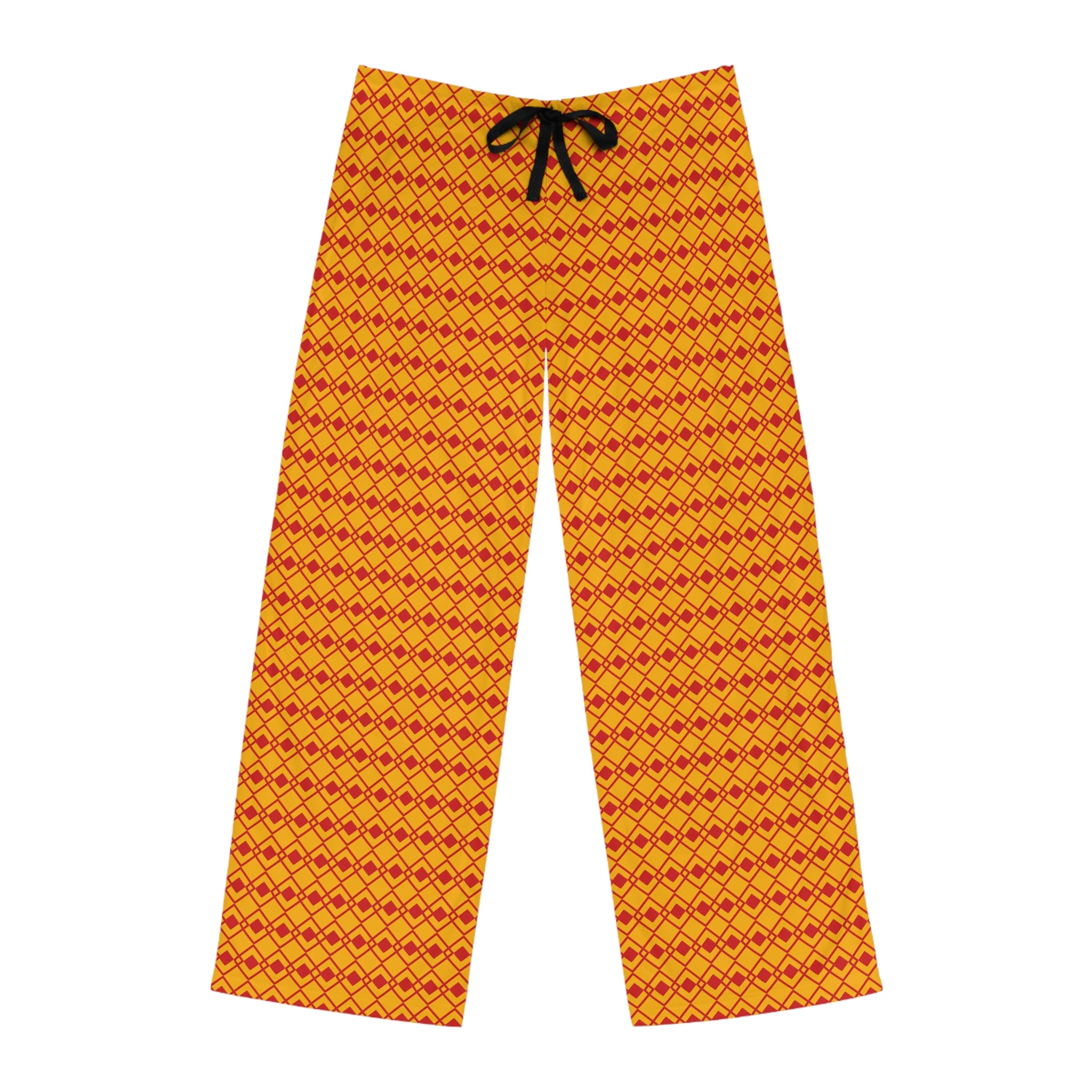 Vibrant Red Diamonds African-Inspired Pajama Pants-Afroadorn 