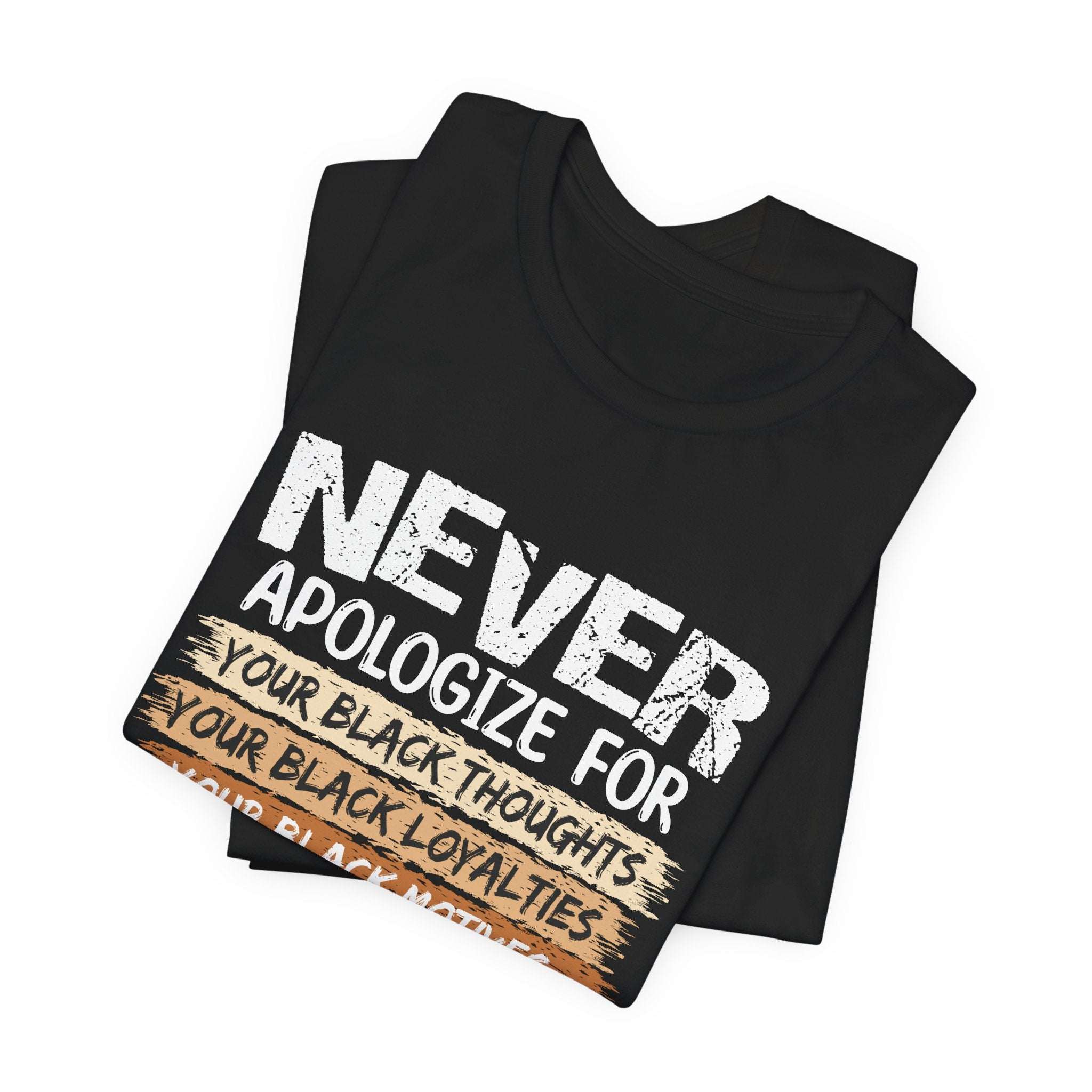 NEVER T-Shirt - Bold Black Pride Statement-Afroadorn 