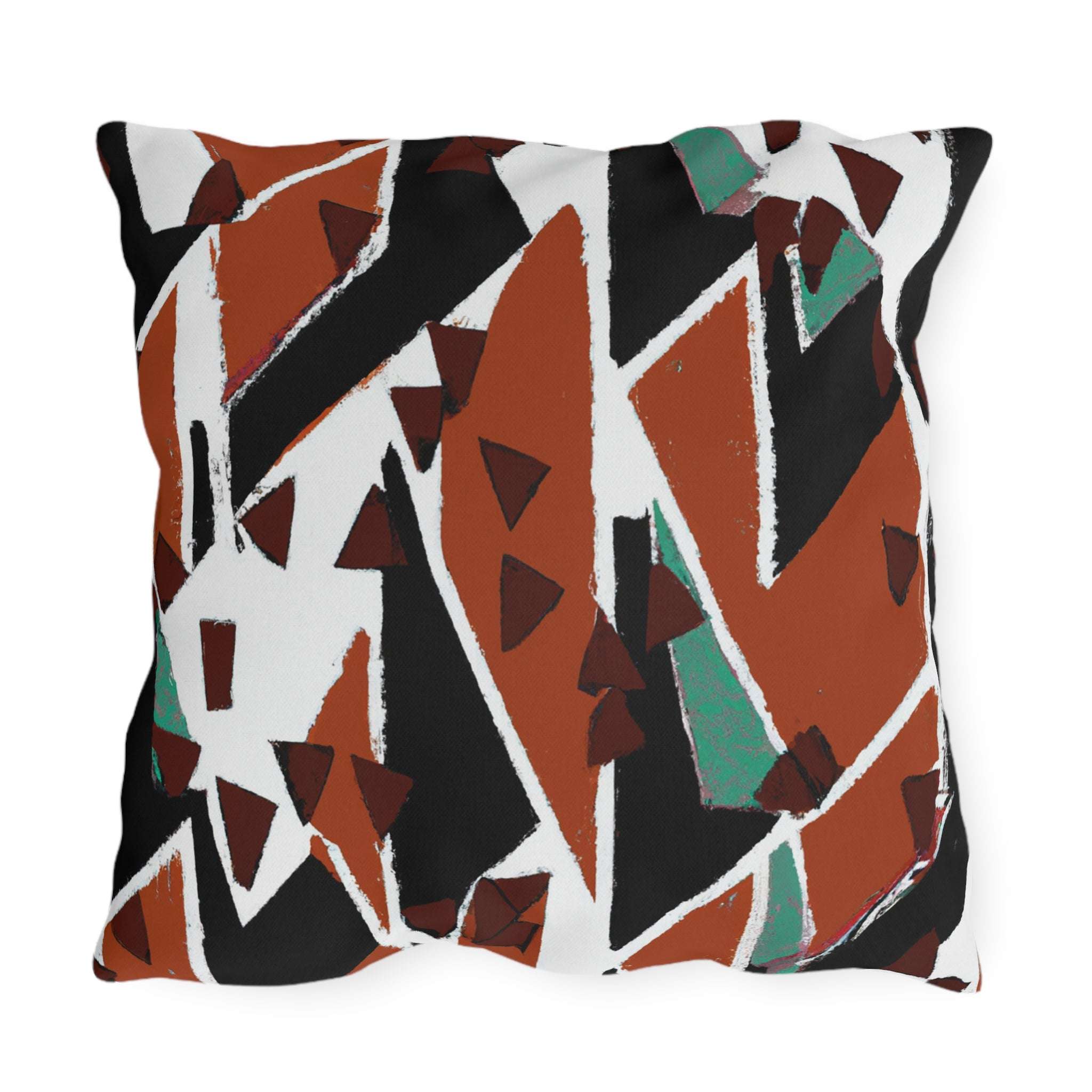 Earth Tone Abstract Outdoor Pillow-Afroadorn 