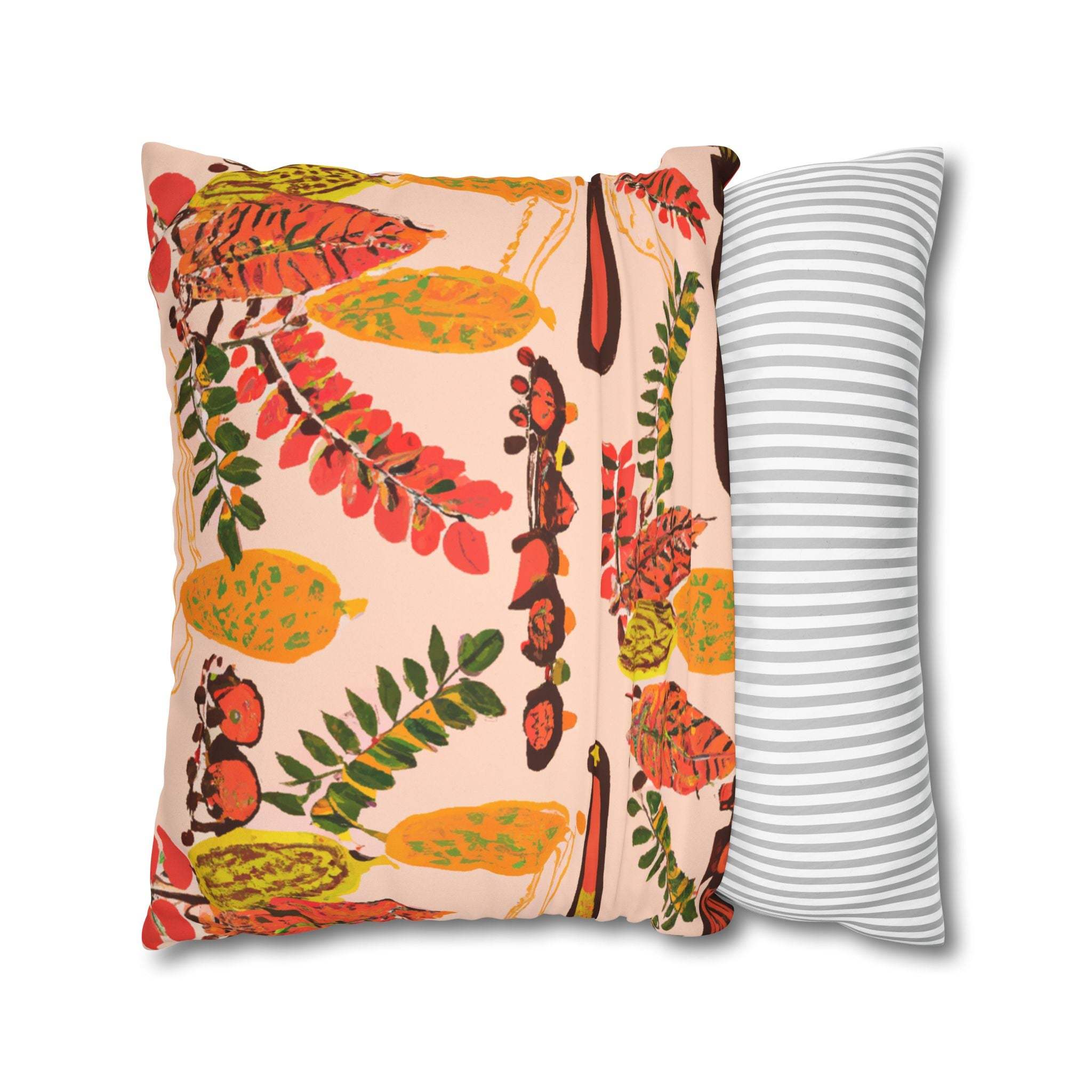 Serengeti Vibes: Vibrant Tribal Print Suede Pillow Cover-Afroadorn 