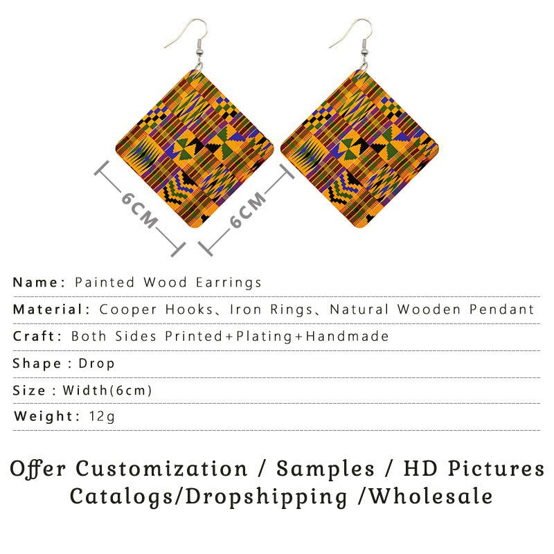 Earthy African Roots Geometric Earrings-Afroadorn 