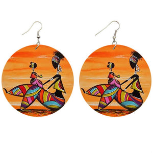 Radiant African Culture Wood Earrings-Afroadorn 