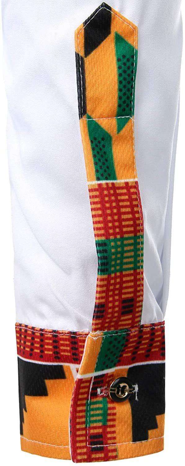 Men's Vibrant Kente Dashiki Top-Afroadorn 