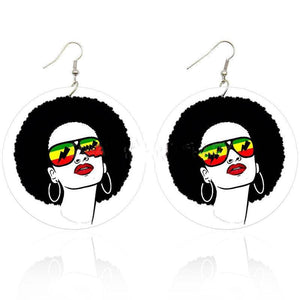 Afro Pride Pan-African Colors Wooden Earrings-Afroadorn 