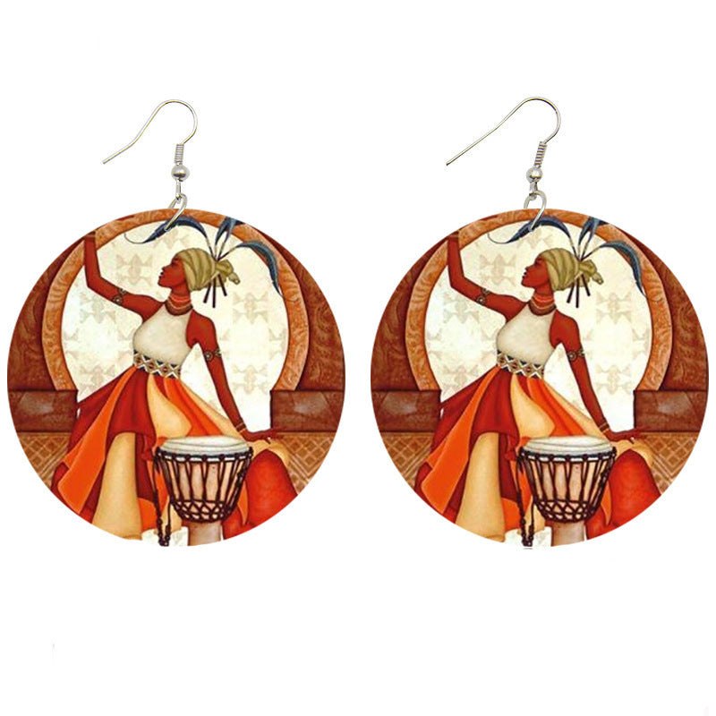 Radiant African Culture Wood Earrings-Afroadorn 