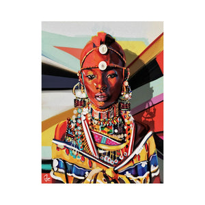 Vibrant African Queen Modern Wall Art-Afroadorn 