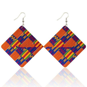 Earthy African Roots Geometric Earrings-Afroadorn 