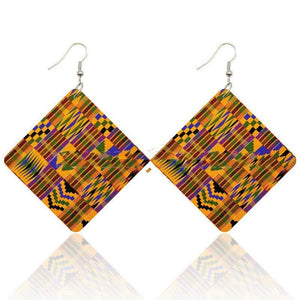 Earthy African Roots Geometric Earrings-Afroadorn 