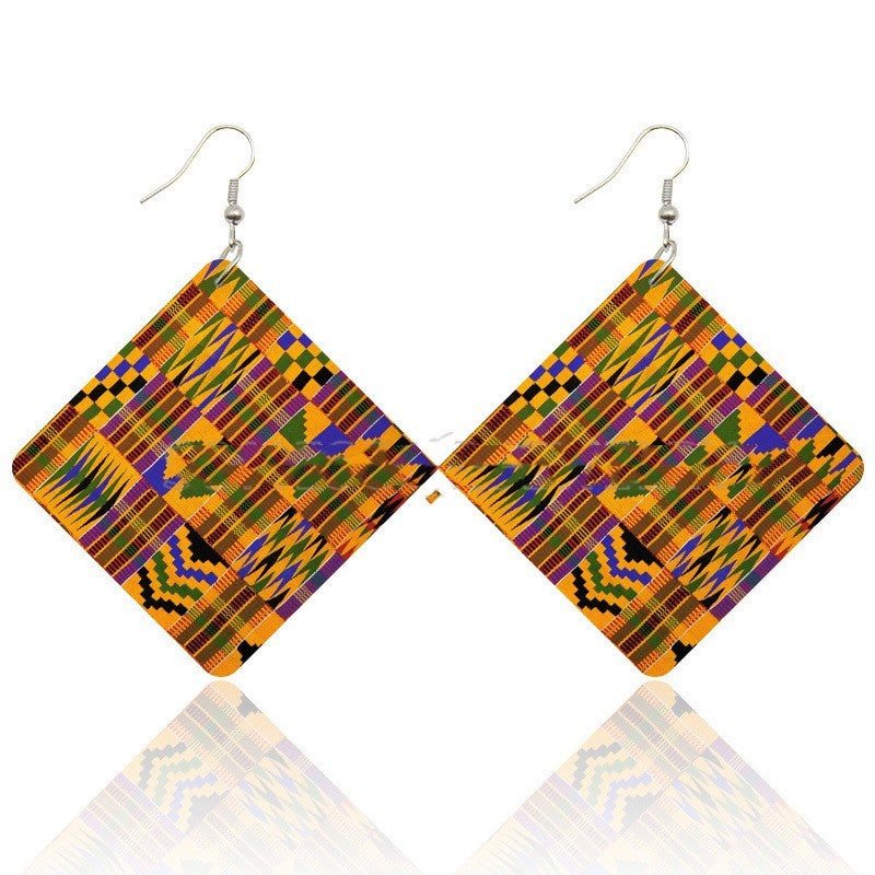 Earthy African Roots Geometric Earrings-Afroadorn 