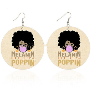 Afro Pride Pan-African Colors Wooden Earrings-Afroadorn 