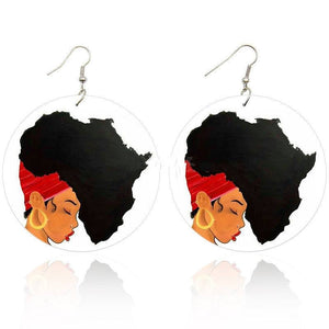 Afro Pride Pan-African Colors Wooden Earrings-Afroadorn 